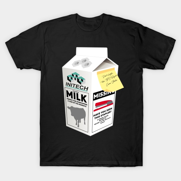 Initech Miltons Missing Red Stapler T-Shirt by Meta Cortex